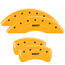 Load image into Gallery viewer, MGP 4 Caliper Covers Engraved Front & Rear Circle K/Kia Yellow finish black ch Caliper Covers MGP