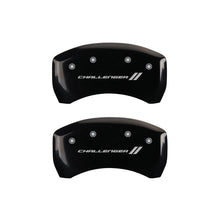 Load image into Gallery viewer, MGP 4 Caliper Covers Engraved Front & Rear With stripes/Challenger Black finish silver ch Caliper Covers MGP