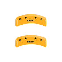 Load image into Gallery viewer, MGP 4 Caliper Covers Engraved Front & Rear MGP Yellow Finish Black Char 1988 Chevrolet Corvette Caliper Covers MGP