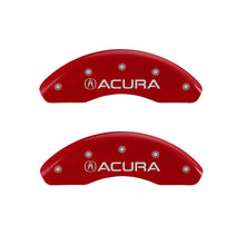 Load image into Gallery viewer, MGP 4 Caliper Covers Engraved Front Acura Rear ILX Red Finish Silver Char 2017 Acura ILX Caliper Covers MGP