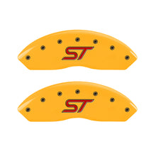 Load image into Gallery viewer, MGP 4 Caliper Covers Engraved Front & Rear ST Yellow finish black ch Caliper Covers MGP