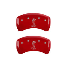 Load image into Gallery viewer, MGP Rear set 2 Caliper Covers Engraved Rear Tiffany Snake Red finish silver ch Caliper Covers MGP