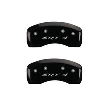 Load image into Gallery viewer, MGP 4 Caliper Covers Engraved Front & Rear SRT4 Black finish silver ch Caliper Covers MGP