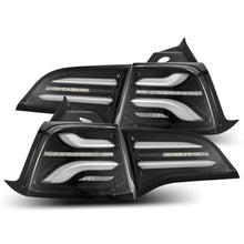 Load image into Gallery viewer, AlphaRex 17-22 Tesla Model 3 PRO-Series LED Tail Lights Jet Black w/Seq Sig Tail Lights AlphaRex