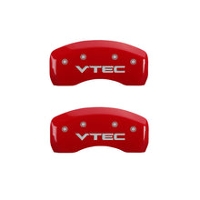 Load image into Gallery viewer, MGP 4 Caliper Covers Engraved Front & Rear Vtech Red finish silver ch Caliper Covers MGP
