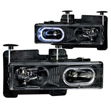 Load image into Gallery viewer, ANZO 1988-1998 Chevrolet C1500 Crystal Headlights Black w/ Halo Headlights ANZO