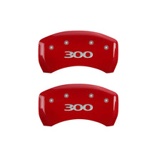 Load image into Gallery viewer, MGP 4 Caliper Covers Engraved Front & Rear 300 Red finish silver ch Caliper Covers MGP