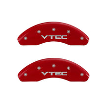 Load image into Gallery viewer, MGP 4 Caliper Covers Engraved Front & Rear Vtech Red finish silver ch Caliper Covers MGP
