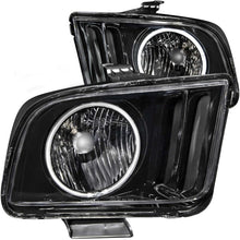 Load image into Gallery viewer, ANZO 2005-2009 Ford Mustang Crystal Headlights w/ Halo Black (CCFL) Headlights ANZO