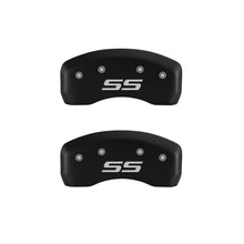 Load image into Gallery viewer, MGP 4 Caliper Covers Engraved Front & Rear Monte Carlo style/SS Red finish silver ch Caliper Covers MGP