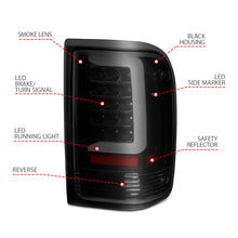 Load image into Gallery viewer, ANZO 1993-1997 Ford Ranger LED Tail Lights w/ Light Bar Black Housing Smoked Lens Tail Lights ANZO