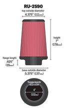 Load image into Gallery viewer, K&N Filter Universal Rubber Filter 4 inch Flange 5 3/8 inch Base 4 3/8 inch Top 7 inch Height Air Filters - Universal Fit K&N Engineering