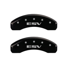 Load image into Gallery viewer, MGP 4 Caliper Covers Engraved Front Escalade Engraved Rear ESV Black finish silver ch Caliper Covers MGP