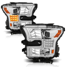 Load image into Gallery viewer, ANZO 15-17 Ford F-150 Proj Headlights w/ Plank Style Design Chrome w/ Amber Sequential Turn Signal Headlights ANZO