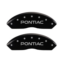 Load image into Gallery viewer, MGP 4 Caliper Covers Engraved Front Pontiac Rear Arrow Blk Finish Silver Char 2006 Pontiac Solstice Caliper Covers MGP