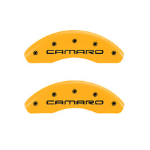 Load image into Gallery viewer, MGP 4 Caliper Covers Engraved F & R Gen 4/Camaro Yellow Finish Black Char 1997 Chevrolet Camaro Caliper Covers MGP