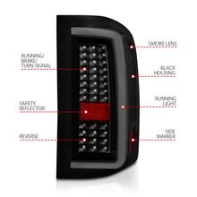 Load image into Gallery viewer, ANZO 2007-2013 Chevrolet Silverado1500/ 2500/ 3500 LED Tail Lights w/ Light Bar Black Housing Smoke Tail Lights ANZO