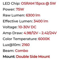 Load image into Gallery viewer, Go Rhino Xplor Blackout Combo Series Sgl Row LED Light Bar w/Amber (Side/Track Mount) 20.5in. - Blk Light Bars & Cubes Go Rhino
