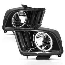 Load image into Gallery viewer, ANZO 2005-2009 Ford Mustang Crystal Headlights w/ Halo Black (CCFL) Headlights ANZO