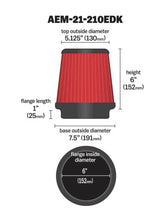 Load image into Gallery viewer, AEM Dryflow 6in. X 6in. Round Tapered Air Filter Air Filters - Universal Fit AEM Induction