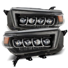 Load image into Gallery viewer, AlphaRex 10-13 Toyota 4Runner NOVA LED Projector Headlights Plank Style Black w/Seq Signal/DRL Headlights AlphaRex