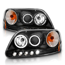 Load image into Gallery viewer, ANZO 1997.5-2003 Ford F-150 Projector Headlights w/ Halo and LED Black 1pc Headlights ANZO