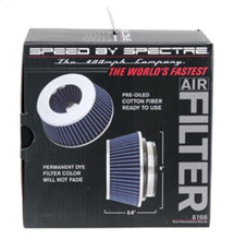 Load image into Gallery viewer, Spectre Adjustable Conical Air Filter 2-1/2in. Tall (Fits 3in. / 3-1/2in. / 4in. Tubes) - Blue Air Filters - Universal Fit Spectre