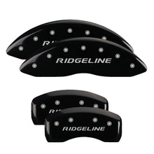 Load image into Gallery viewer, MGP 4 Caliper Covers Engraved Front & Rear Ridgeline Black Finish Silver Char 2019 Honda Ridgeline Caliper Covers MGP