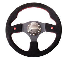 Load image into Gallery viewer, NRG Reinforced Steering Wheel (320mm) Blk Suede w/Dual Buttons Steering Wheels NRG