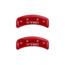 Load image into Gallery viewer, MGP 4 Caliper Covers Engraved Front & Rear Vtech Red finish silver ch Caliper Covers MGP