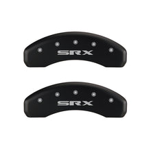 Load image into Gallery viewer, MGP 4 Caliper Covers Engraved Front Cursive/Cadillac Engraved Rear SRX Red finish silver ch Caliper Covers MGP