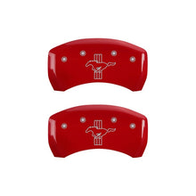 Load image into Gallery viewer, MGP Rear set 2 Caliper Covers Engraved Rear 2015/Bar & Pony Red finish silver ch Caliper Covers MGP