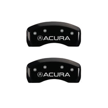 Load image into Gallery viewer, MGP 4 Caliper Covers Engraved Front & Rear Acura Black Finish Silver Char 2017 Acura ILX Caliper Covers MGP