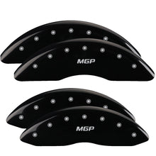 Load image into Gallery viewer, MGP 4 Caliper Covers Engraved Front & Rear MGP Black finish silver ch Caliper Covers MGP