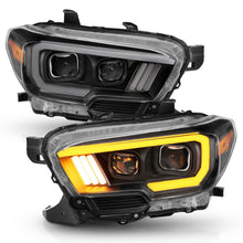 Load image into Gallery viewer, ANZO 2016-2017 Toyota Tacoma Projector Headlights w/ Plank Style Switchback Black w/ Amber w/ DRL Headlights ANZO