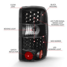 Load image into Gallery viewer, ANZO 2000-2006 Chevrolet Tahoe Led Taillights Black/Clear Tail Lights ANZO