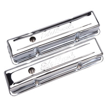 Load image into Gallery viewer, Edelbrock Valve Cover Signature Series Chevrolet 1959-1986 262-400 CI V8 Tall Chrome Valve Covers Edelbrock