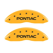 Load image into Gallery viewer, MGP 4 Caliper Covers Engraved Front Pontiac Rear Gxp Yellow Finish Blk Char 2005 Pontiac Bonneville Caliper Covers MGP
