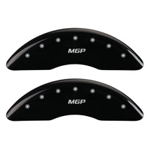 Load image into Gallery viewer, MGP 4 Caliper Covers Engraved Front & Rear MGP Black finish silver ch Caliper Covers MGP