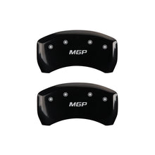 Load image into Gallery viewer, MGP 4 Caliper Covers Engraved Front & Rear MGP Black Finish Silver Char 2017 Cadillac XT5 Caliper Covers MGP