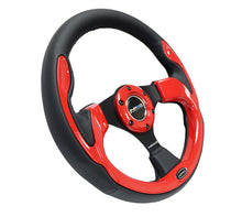 Load image into Gallery viewer, NRG Reinforced Steering Wheel (320mm) Blk w/Red Trim & 5mm 3-Spoke Steering Wheels NRG