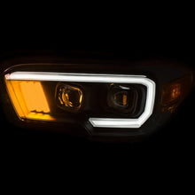 Load image into Gallery viewer, ANZO 2016-2017 Toyota Tacoma Projector Headlights w/ Plank Style Black w/ Amber Headlights ANZO
