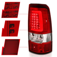 Load image into Gallery viewer, ANZO 1999-2002 Chevy Silverado 1500 LED Taillights Plank Style Chrome With Red/Clear Lens Tail Lights ANZO