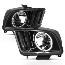 Load image into Gallery viewer, ANZO 2005-2009 Ford Mustang Crystal Headlights w/ Halo Black (CCFL) Headlights ANZO