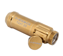Load image into Gallery viewer, NRG 700 Series M12 X 1.25 Steel Lug Nut w/Dust Cap Cover Set 21 Pc w/Locks & Socket - Chrome Gold Lug Nuts NRG
