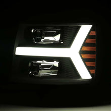 Load image into Gallery viewer, AlphaRex 07-13 Chevy 1500HD PRO-Series Proj Headlights Plank Style Chrome w/Activ Light/Seq Signal Headlights AlphaRex