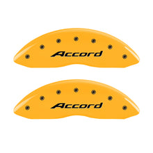 Load image into Gallery viewer, MGP 4 Caliper Covers Engraved Front Accord Engraved Rear Accord Yellow finish black ch Caliper Covers MGP