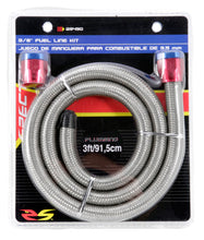 Load image into Gallery viewer, Spectre Stainless Steel Flex Fuel Line 3/8in. ID - 3ft. w/Clamps Red/Blue Fuel Lines Spectre