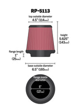 Load image into Gallery viewer, K&N Cone Filter 5in ID 6.5in base 4.5in top 5.625in height carbon fiber look Air Filters - Universal Fit K&N Engineering