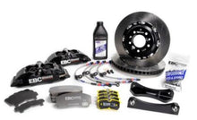 Load image into Gallery viewer, EBC Racing 10-14 Ford Mustang GT 5.0L Black Apollo-4 Calipers 355mm Rotors Front Big Brake Kit Big Brake Kits EBC